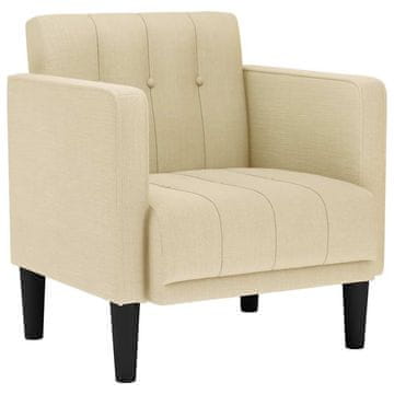 Vidaxl Kavč z nasloni za roke kremne barve 53 cm blago