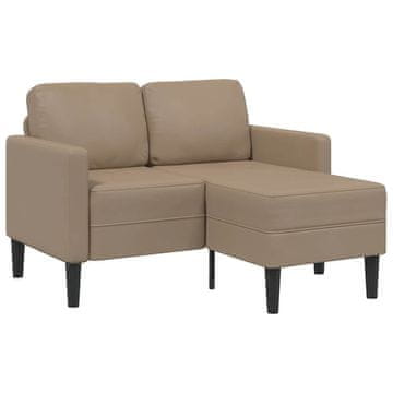 Vidaxl Dvosed z ležalnikom v obliki črke L Cappuccino 125 cm umetno usnje