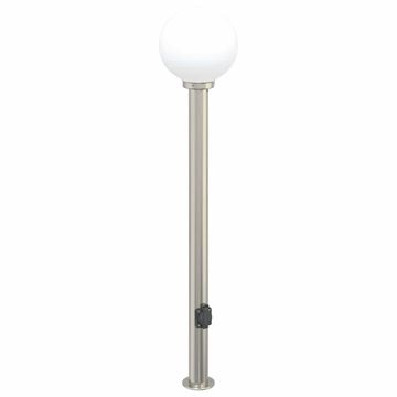 Vidaxl Stebriček z vtičnico 120 cm nerjaveče jeklo IP44