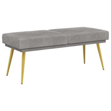 Vidaxl Dvojna klop Svetlo siva 120 x 45 x 46 cm Žamet