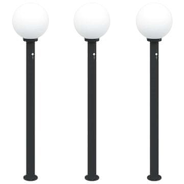 Vidaxl Stebričke s senzorjem 3 kosi 120 cm črne IP44
