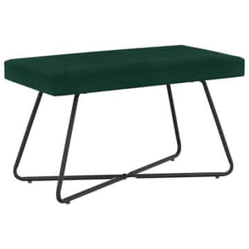 Vidaxl klop Enobarvno Temno zelena 80 x 40 x 45 cm Žamet
