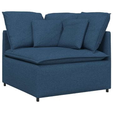 Vidaxl Modularni kotni kavč z blazinami moder 100 cm