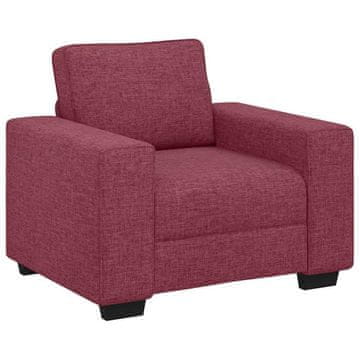 Vidaxl Kavč fotelj vinsko rdeč 100x77x82 cm blago