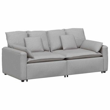 Vidaxl Modularni kavč z blazinami, nebesno siv