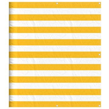 Vidaxl Balkonska pregrada rumeno-bele črte 120x700 cm