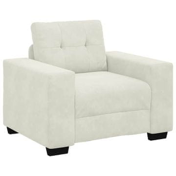 Vidaxl Kavč fotelj kremne barve 100x78x80 cm žamet