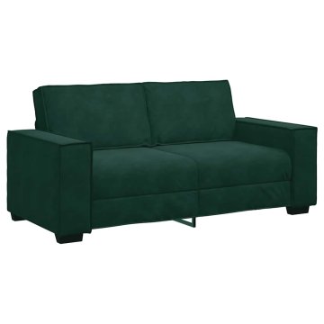 Vidaxl Dvosed temno zelen 180x78x84 cm žamet