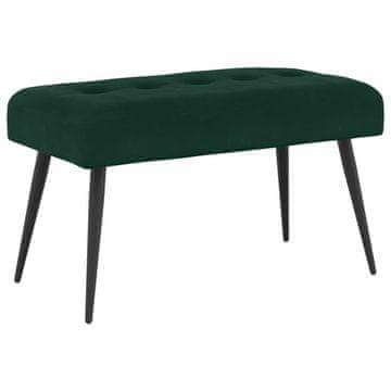Vidaxl Klop s gumbnim oblazinjenjem Temno zelena 80 x 40 x 46 cm Žamet