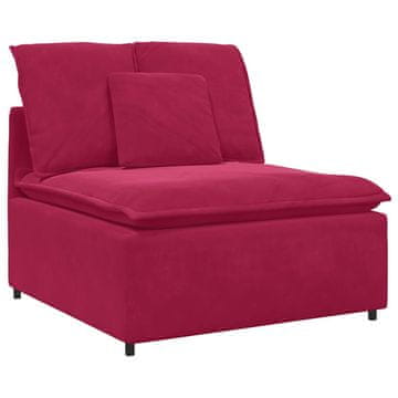 Vidaxl Modularni kavč z blazinami vinsko rdeč 100 cm