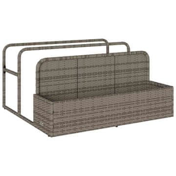 Vidaxl Napihljiva shramba ob bazenu siva 110x100x57 cm poli ratan