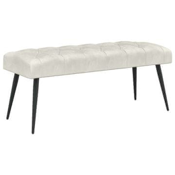 Vidaxl Klop s gumbnim oblazinjenjem Krem 110 x 40 x 46 cm Žamet