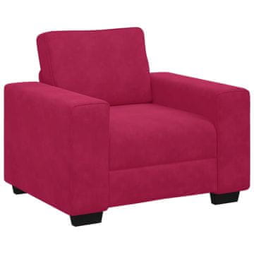 Vidaxl Kavč fotelj vinsko rdeč 100x77x82 cm žamet