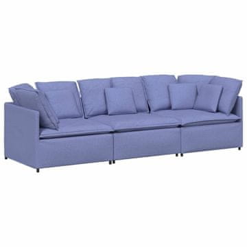 Vidaxl Modularni kavč z blazinami blago kavbojke modre barve
