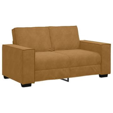 Vidaxl Dvosed kavč rjav 160x78x84 cm žamet