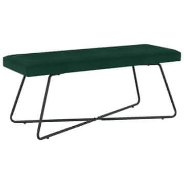 Vidaxl klop Enobarvno Temno zelena 110 x 40 x 45 cm Žamet