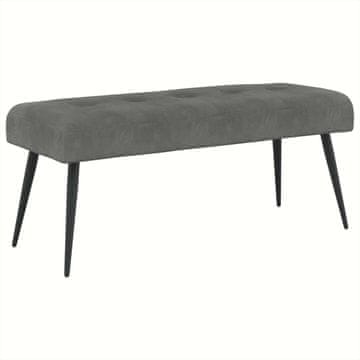Vidaxl Klop s gumbnim oblazinjenjem Temno siva 110 x 40 x 46 cm Žamet
