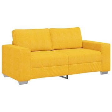 Vidaxl Dvosed svetlo rumen 180x77x82 cm žametno blago
