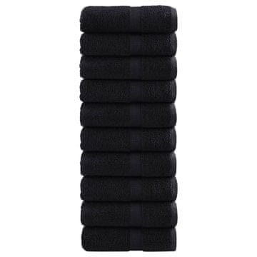 Vidaxl Premium brisače za goste SOLUND 10 kosov črne 30x50 cm 600 g/m²