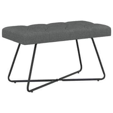 Vidaxl Klop s gumbnim oblazinjenjem Temno siva 80 x 40 x 46 cm Blago