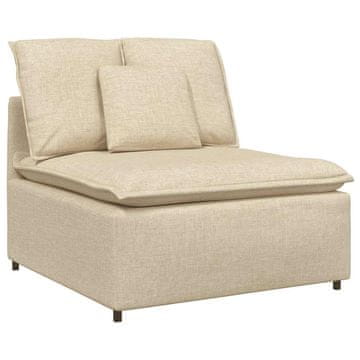 Vidaxl Modularni kavč z blazinami kremne barve 100 cm