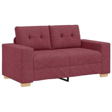 Vidaxl Dvosed vinsko rdeč 160x77x82 cm blago