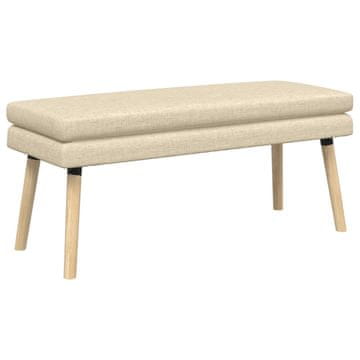Vidaxl Dvojna klop Krem 110 x 40 x 47 cm Blago