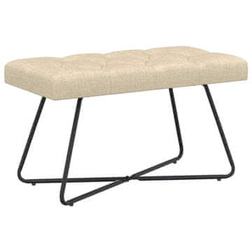 Vidaxl Klop s gumbnim oblazinjenjem Krem 80 x 40 x 46 cm Blago