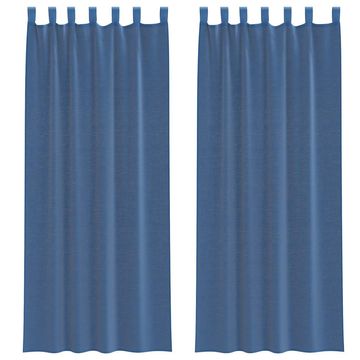 Vidaxl Voile zavese z zankami 2 kosa kraljevsko modre 140x260 cm
