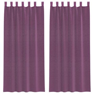 Vidaxl Voile zavese z zankami 2 kosa vijolične 140x225 cm