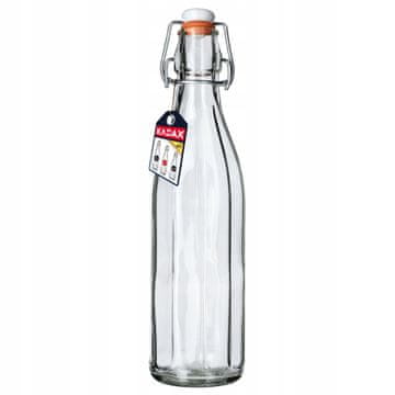 KADAX Steklena steklenica 750 ml za olje, sok, vodo, vino, liker in sirup z mehanskim zamaškom