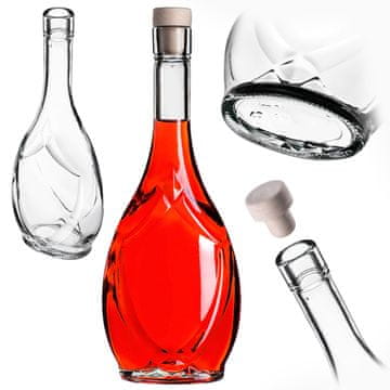 KADAX Steklenice Icona 500 ml, 10 kosov, prozorno steklo + pluta