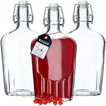 KADAX Steklenice 500 ml za likerje in vino, 3 kosi z mehanskimi zamaški