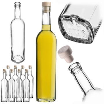 KADAX Komplet steklenic Lataro 500 ml, 8 kosov, idealne za vino in druge pijače