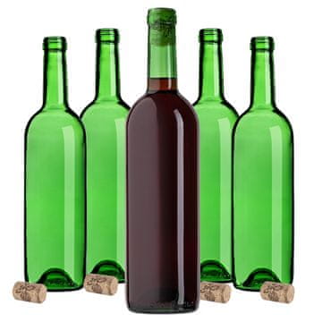 KADAX 10 steklenic za vino 750 ml z zamaški
