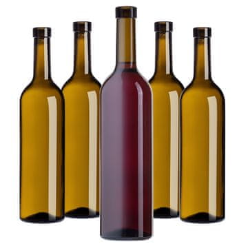 KADAX Steklenice za vino 750 ml - 10 kosov, klasična ozka oblika