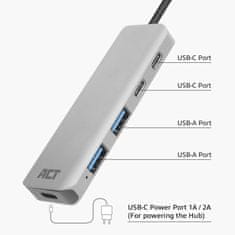 ACT AC7072 4-portni USB 3.0 HUB 2x USB A 2x USB C PD 3.2 Gen1