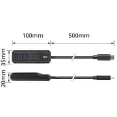 ACT AC6420 4-portni USB C 3.2 Gen1 HUB 5 Gbps
