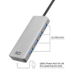 ACT AC6121 5-portni USB 3.2 Gen1 HUB 4x USB A 1x Usb C