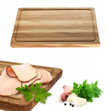 KADAX Lesena kuhinjska deska za rezanje in serviranje 45x30 cm, masivni hrast