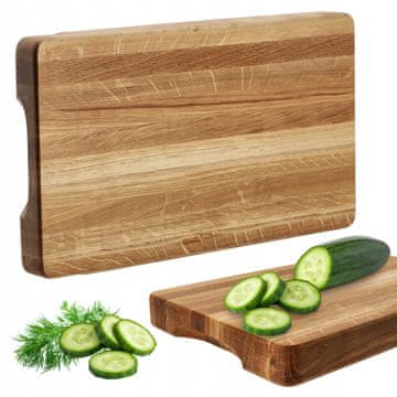 KADAX Lesena kuhinjska deska za rezanje in serviranje 45x30 cm, debel hrastov blok