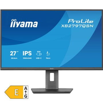 iiyama ProLite XB2797QSN-B1 68,5cm (27") QHD IPS 75Hz HDMI/DP/USB-C/RJ-45 zvočniki monitor