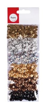 Rayher.	 Ploščice bleščice mešane - Glam 6mm