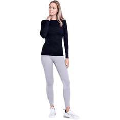 TCA Ženska termo kompresijska majica za šport, črna, velikost M, 4-way stretch, D.R.Y. odvajanje vlage, notranja brushed plast, base layer za tek in pohodništvo
