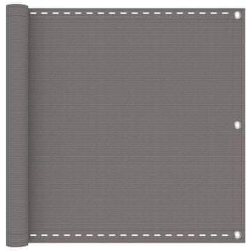 Vidaxl Balconska mreža Svetlo siva 90 x 1200 cm HDPE in aluminij