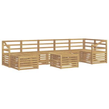Vidaxl Zunanja garnitura za sedenje 8 szt. Bela 59 x 59 x 37 cm