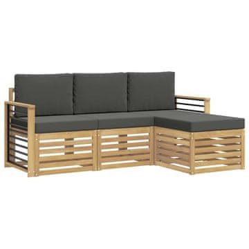Vidaxl Zunanja garnitura za sedenje 4 szt. Bela in antracit