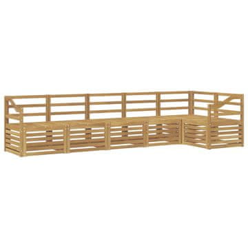 Vidaxl Zunanja garnitura za sedenje 6 szt. Bela 304 x 126,5 x 73 cm