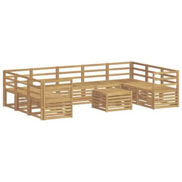 Vidaxl Zunanja garnitura za sedenje 10 szt. Bela 59 x 59 x 37 cm