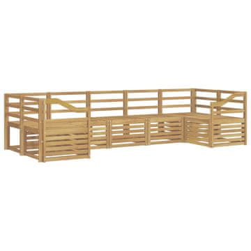 Vidaxl Zunanja garnitura za sedenje 7 szt. Bela 304 x 126,5 x 73 cm